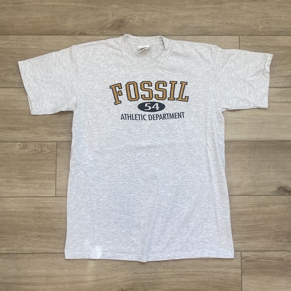 Vintage Fossil Athletic Dept Shirt Adult Large Made In USA Single Stitch 90s VTG